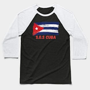 S.O.S CUBA Baseball T-Shirt